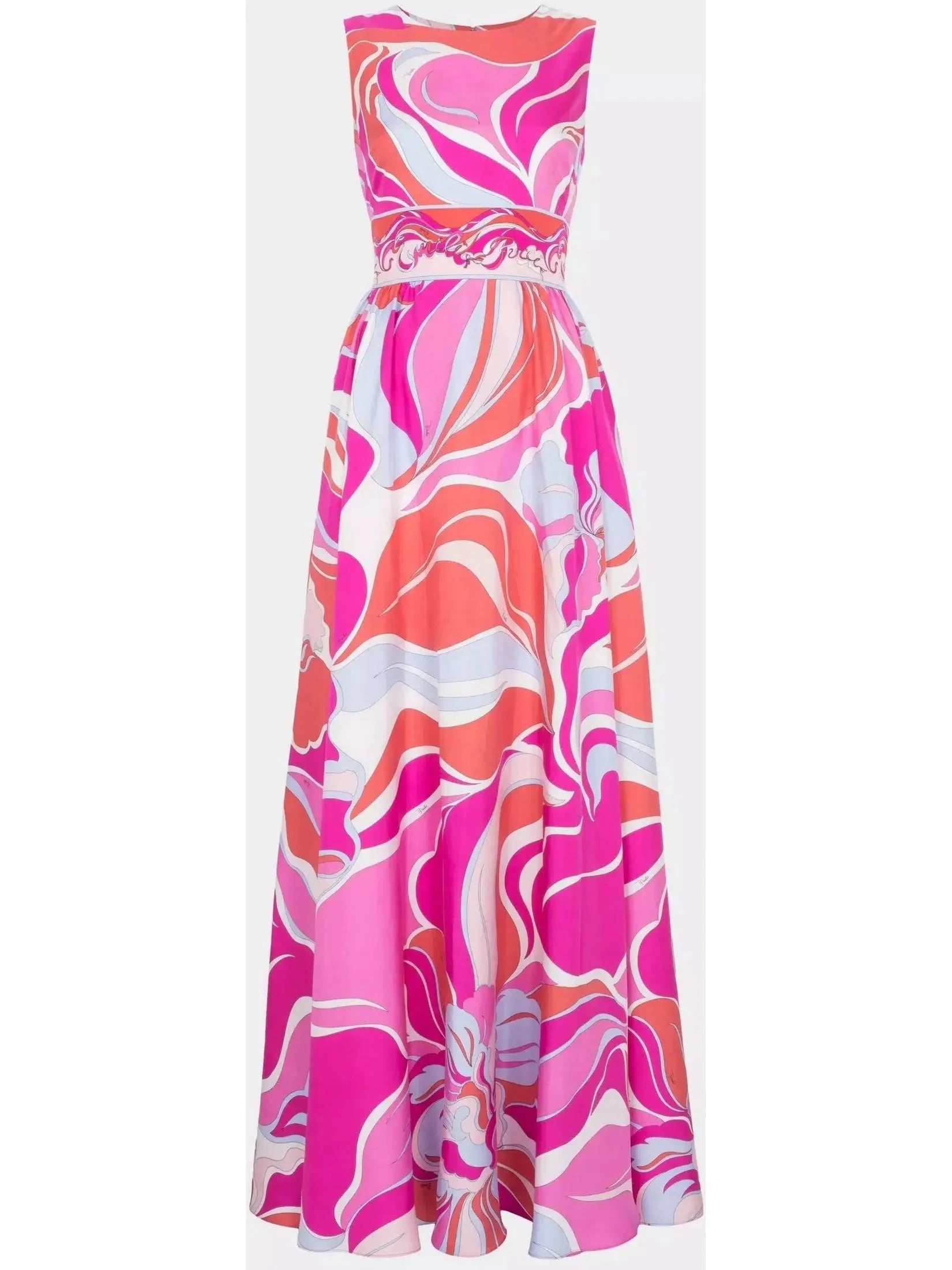Riviera Print Silk Twill Evening Dress Women's unclassified dresses