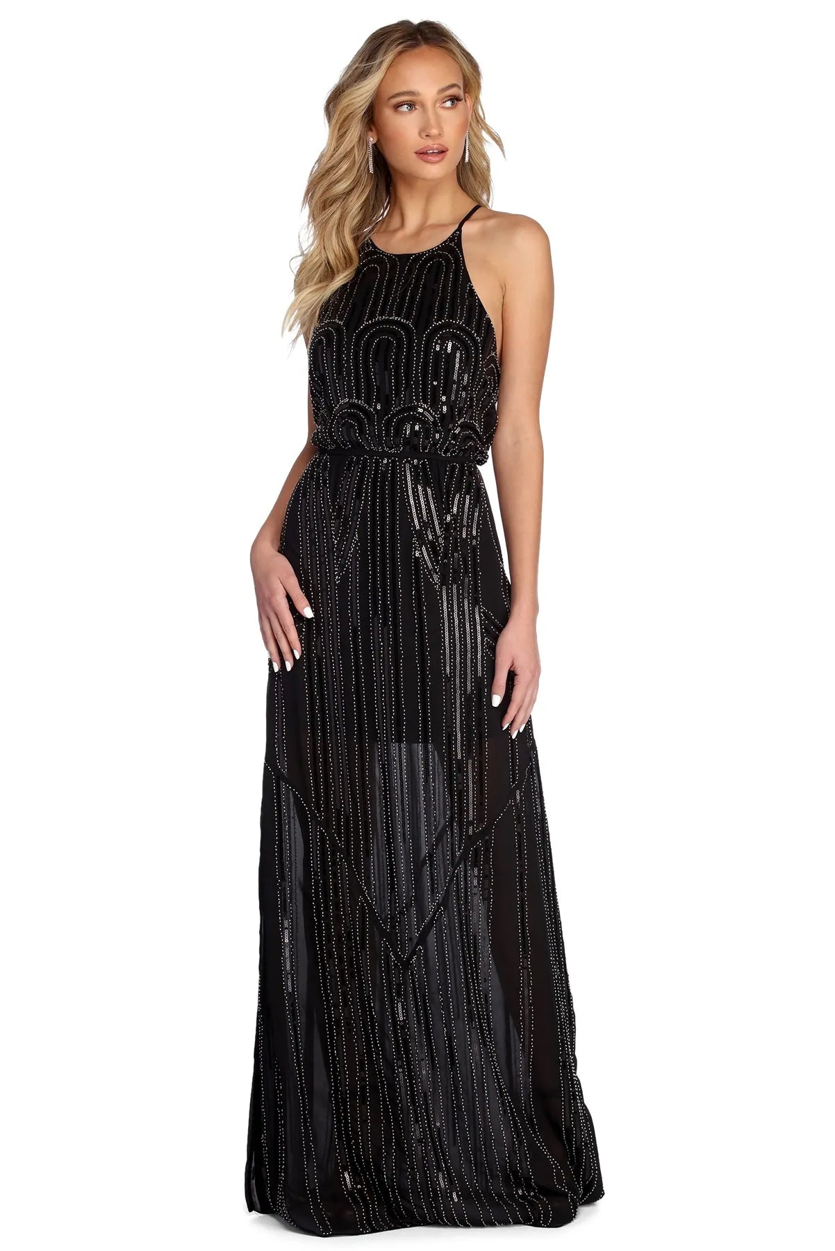 Erin Formal Sequin Halter Dress Wedding guest unclassified dresses