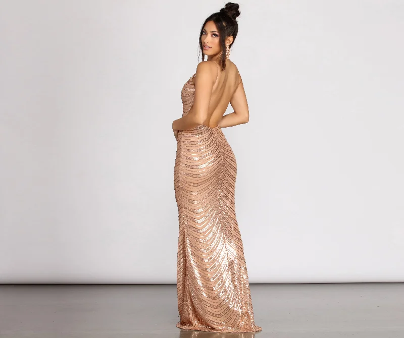 Kim Formal Draped Sequin Dress Popular unclassified dresses