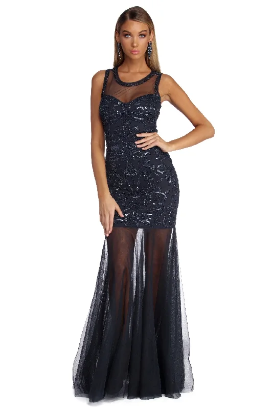 Cecilia Formal Sequin Mermaid Dress Sleeveless unclassified dresses