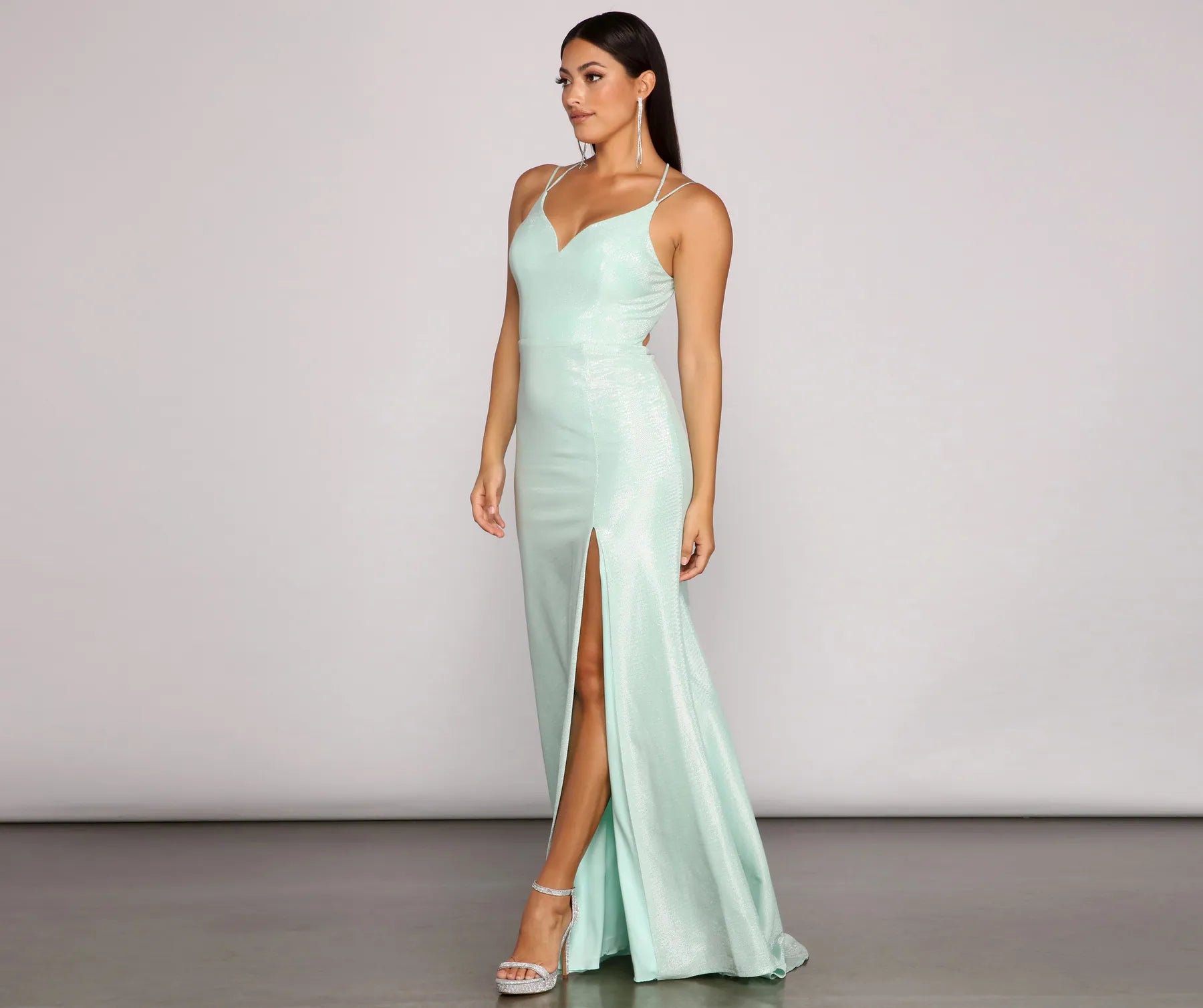 Nani Formal High Slit Lurex Dress Lace unclassified dresses
