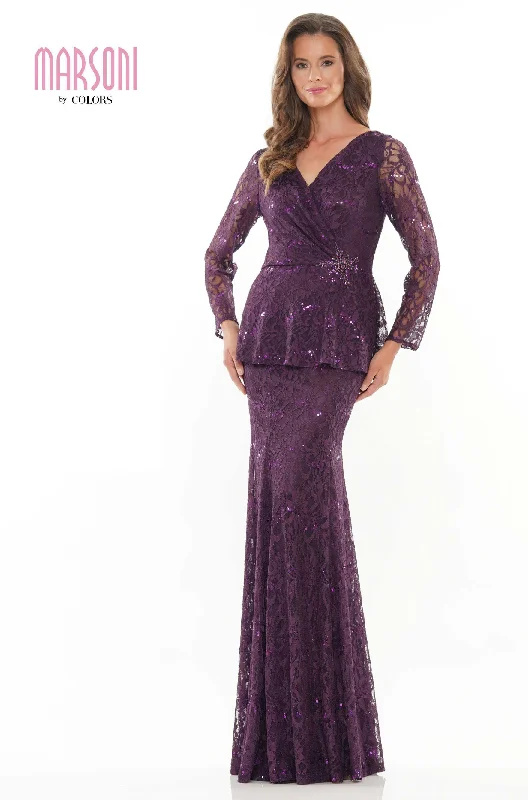 Marsoni by Colors -M306 Fit And Flare Dress With V Neck Club unclassified dresses