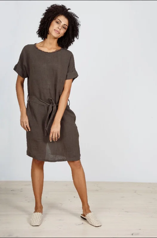 COASTING SHIFT DRESS - CHARCOAL Open-back unclassified dresses