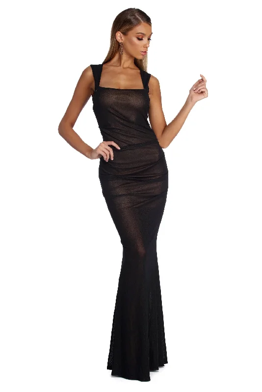Kassandra Formal Ruched Mesh Dress Backless unclassified dresses