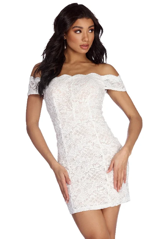 Andrea Formal Glitter Lace Dress Flowy unclassified dresses