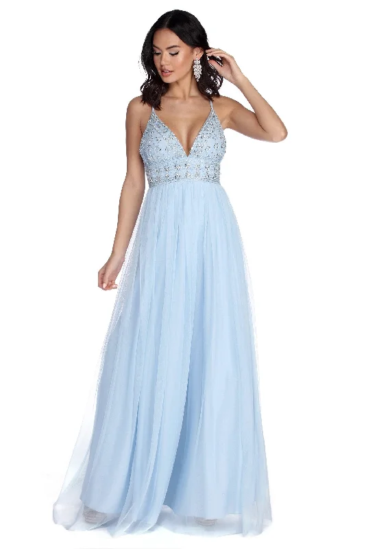 Bridget Formal Beaded Tulle Dress Backless unclassified dresses