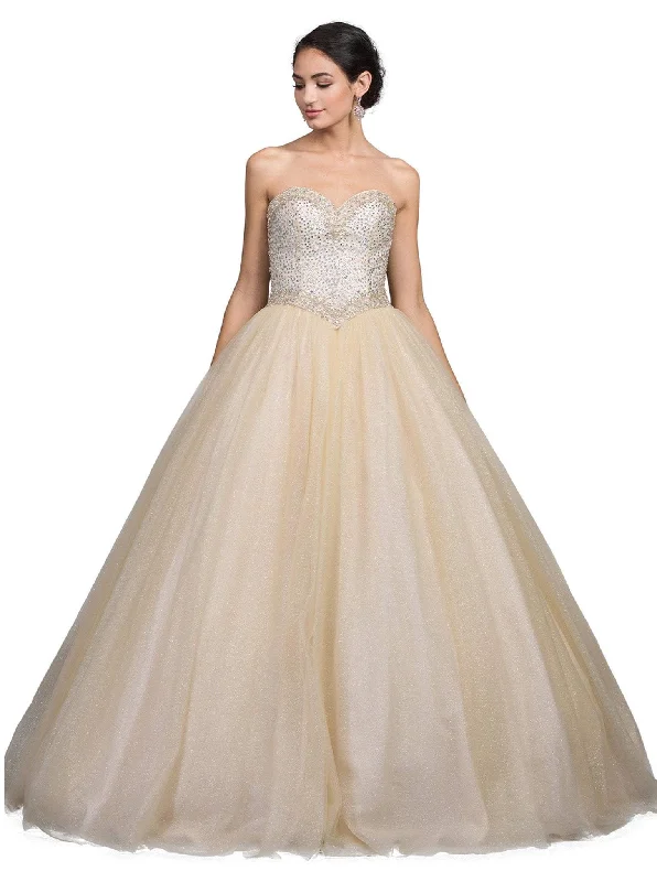 Dancing Queen - 1226 Strapless Bejeweled Sweetheart Quinceanera Ballgown Lightweight unclassified dresses