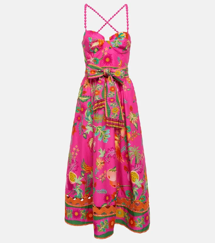 Farm Rio Delicate Fruit Garden cotton midi dress Everyday Midi Skirt