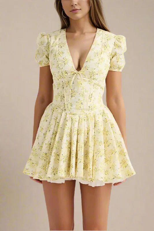 Kacey Bodycon Day Mini Dress - Sun Yellow Women's unclassified dresses