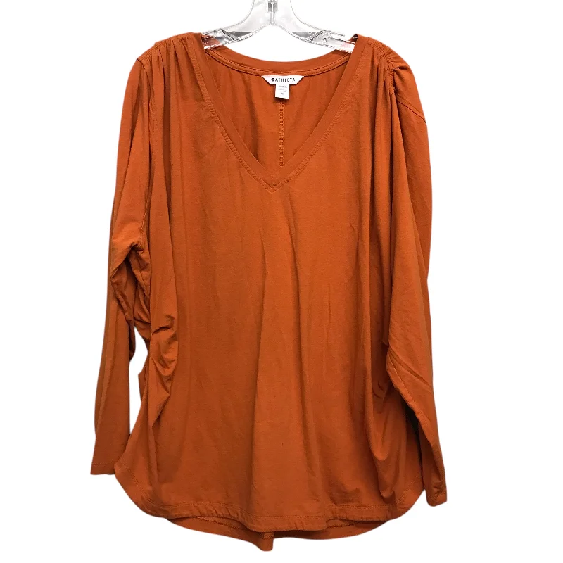 Top Ls Basic By Athleta In Orange, Size:2X