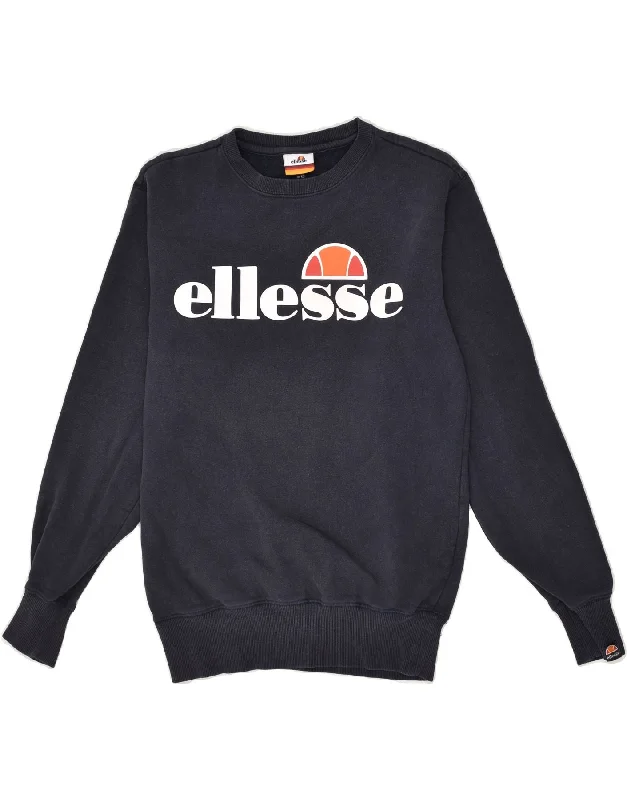 ELLESSE Womens Loose Fit Graphic Sweatshirt Jumper UK 6 XS Navy Blue Thermal insulation sweaters ELLESSE Womens Loose Fit Graphic Sweatshirt Jumper UK 6 XS Navy Blue Thermal insulation sweaters
