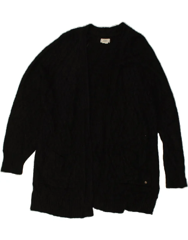 FAT FACE Womens Cardigan Sweater UK 12 Medium Black Viscose Sporty sweaters