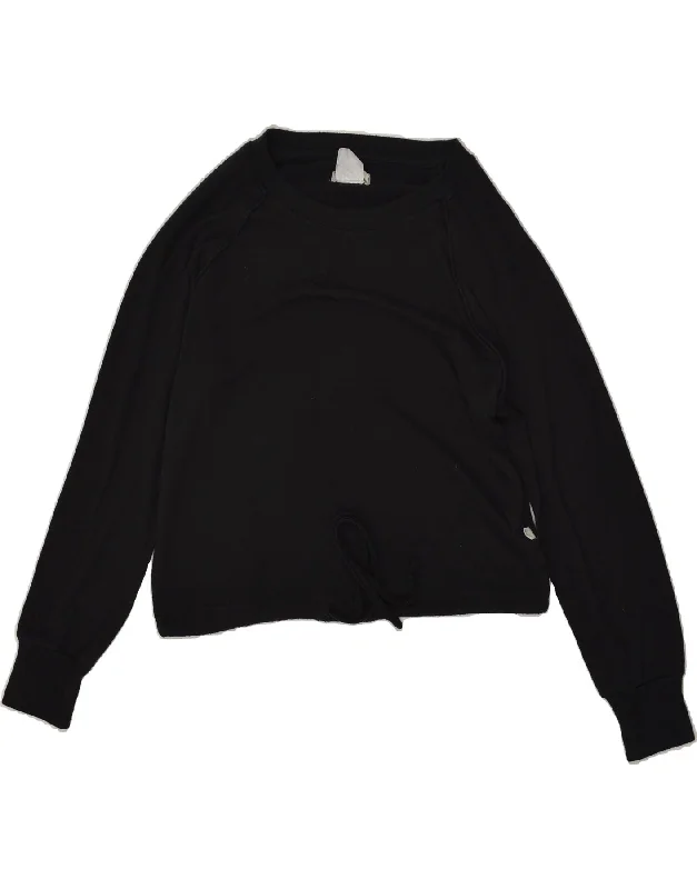 UGG Womens Crop Sweatshirt Jumper UK 10 Small Black Viscose Outdoor sweaters