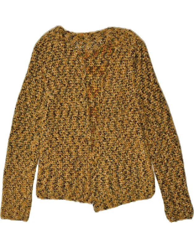 VINTAGE Womens Cardigan Sweater UK 12 Medium Brown Flecked Kids' sweaters