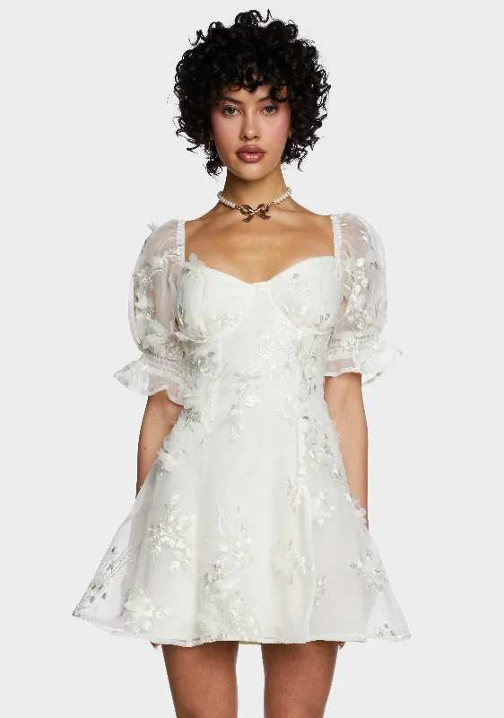 Sweetheart Portrait Mini Dress - White H&M mini dresses