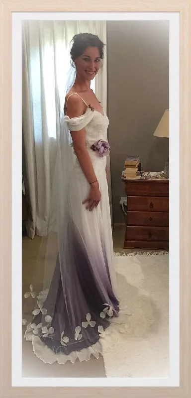 Gorgeous A-line Straps Long Prom Dress, Ombre Prom Dress S17201 Printed Maxi Skirt